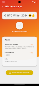 BTC Writer app free download latest version v1.0.0 screenshot 2