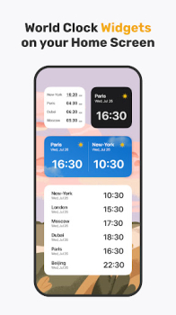 World Clock Widget Time Zone app free download latest version v1.2.20 screenshot 2