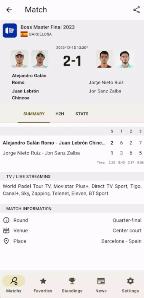 Padel LiveScore App for Android Download