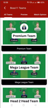 BOSS11 Dream Team Prediction App for Android Download v6.0 screenshot 3