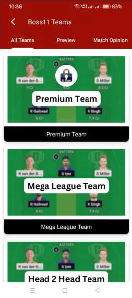 BOSS11 Dream Team Prediction App for Android Download