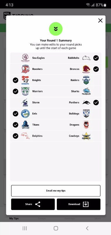 NRL Tipping app for android download ͼƬ1