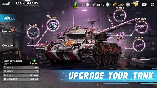 Tank Conflict PVP Battle MMO mod apk unlimited money and gold v0.1.74 screenshot 1