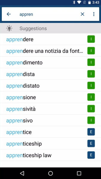 italian english dictionary app offline version