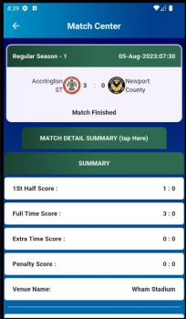 League Two Football LiveScore App for Android Download v1.4 screenshot 2