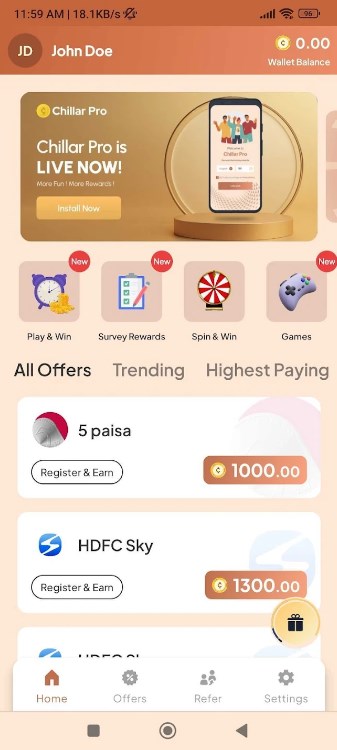 Money Earning App Chillar Apk Download for Android