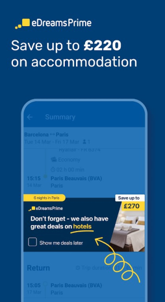 eDreams Flights Hotels Cars mod apk 4.937.0 Premium Unlocked