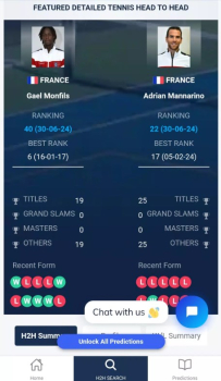 Tennis H2H Predictions Apk Latest Version v1.3 screenshot 1