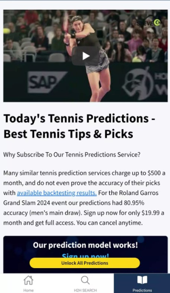 Tennis H2H Predictions Apk Latest Version