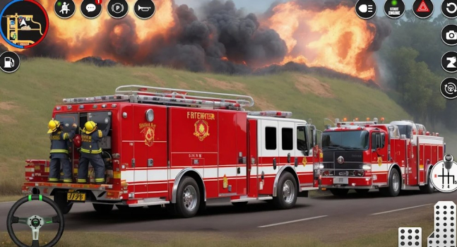 Fire Truck Rescue Sim Games 3d mod apk latest version v1.5 screenshot 3