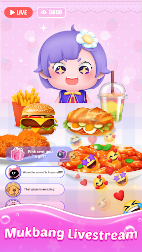 Mukbang Live stream ASMR game mod apk unlimited money and gems