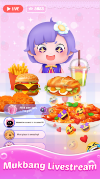 Mukbang Live stream ASMR game mod apk unlimited money and gems v1.0.34 screenshot 4