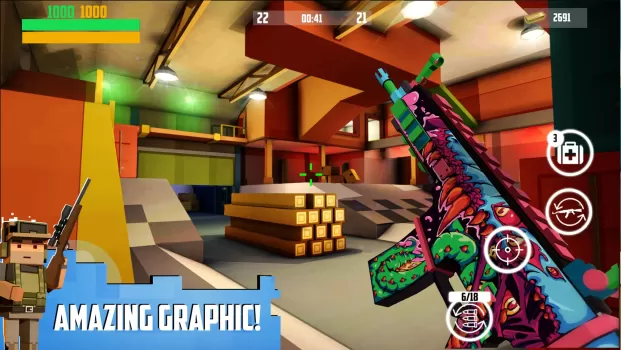 Block Gun 3D MOD APK (Remove ads, Unlimited money, Weak enemy) v9.8 screenshot 2