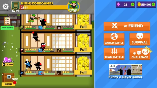 Jumping Ninja Battle 2 Player MOD APK (Remove ads, Unlimited money) v4.1.9 screenshot 18