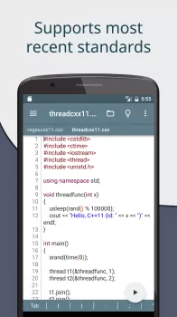 Cxxdroid - C/C++ compiler IDE MOD APK (Remove ads, Unlocked, Premium, Mod speed) v5.2_arm64 screenshot 2