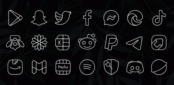 Vera Outline White Icon Pack