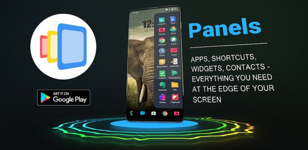 Panels sidebar, edge gestures