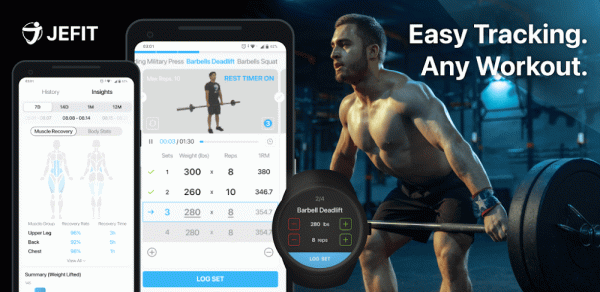JEFIT Gym Workout Plan Tracker