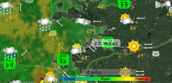 Doppler storm radar - eMap HDF