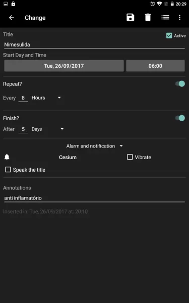 Alarm and pill reminder